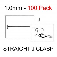 Roach Clasps / J Clasp Bic Medium - STRAIGHT - 1.0mm Thick - Head Width 5.5mm - (4cm Long) **100pc Pack** (REF 1019.2)